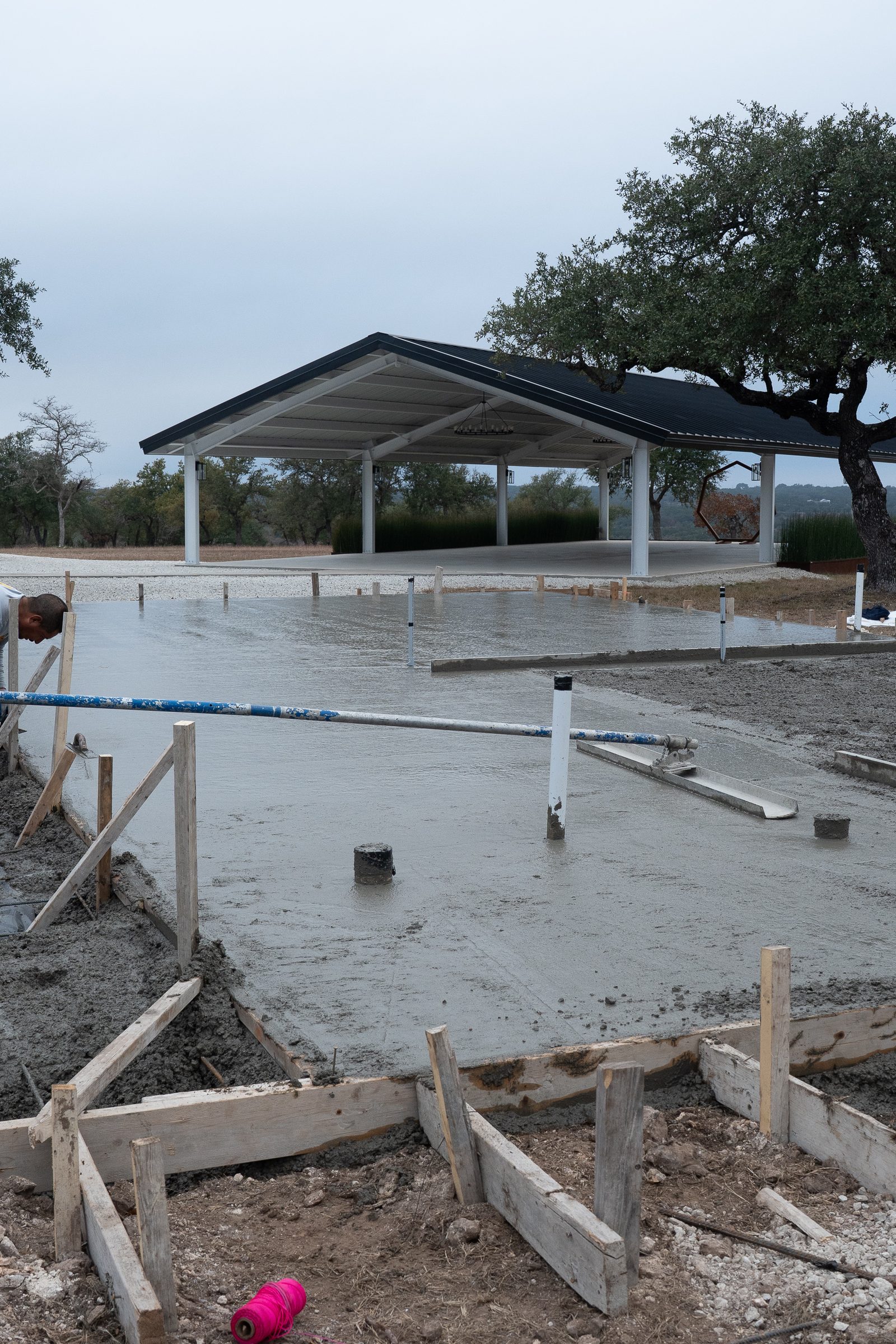 New walkway running toward the pavilion