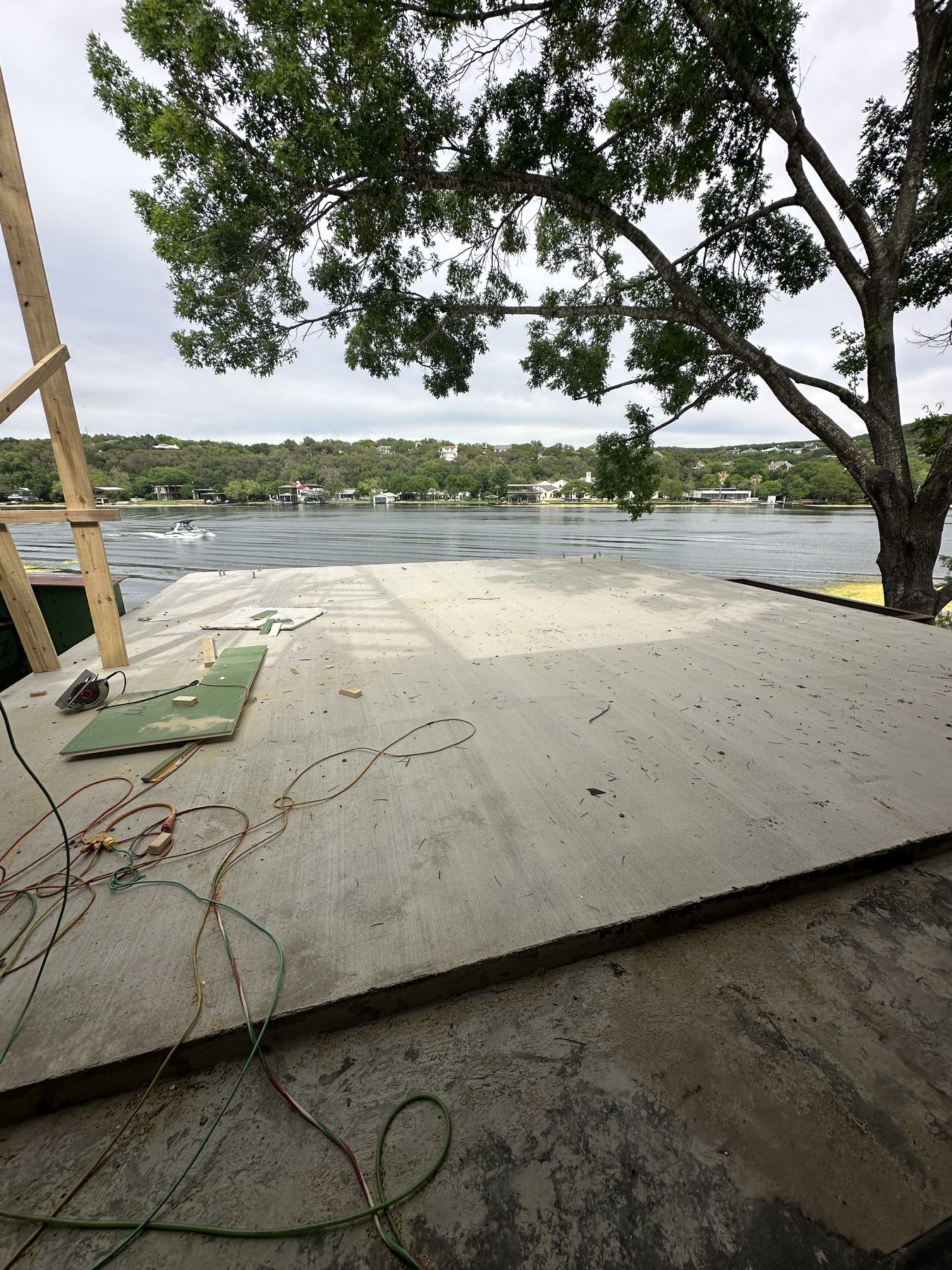 Finished slab beside the lake