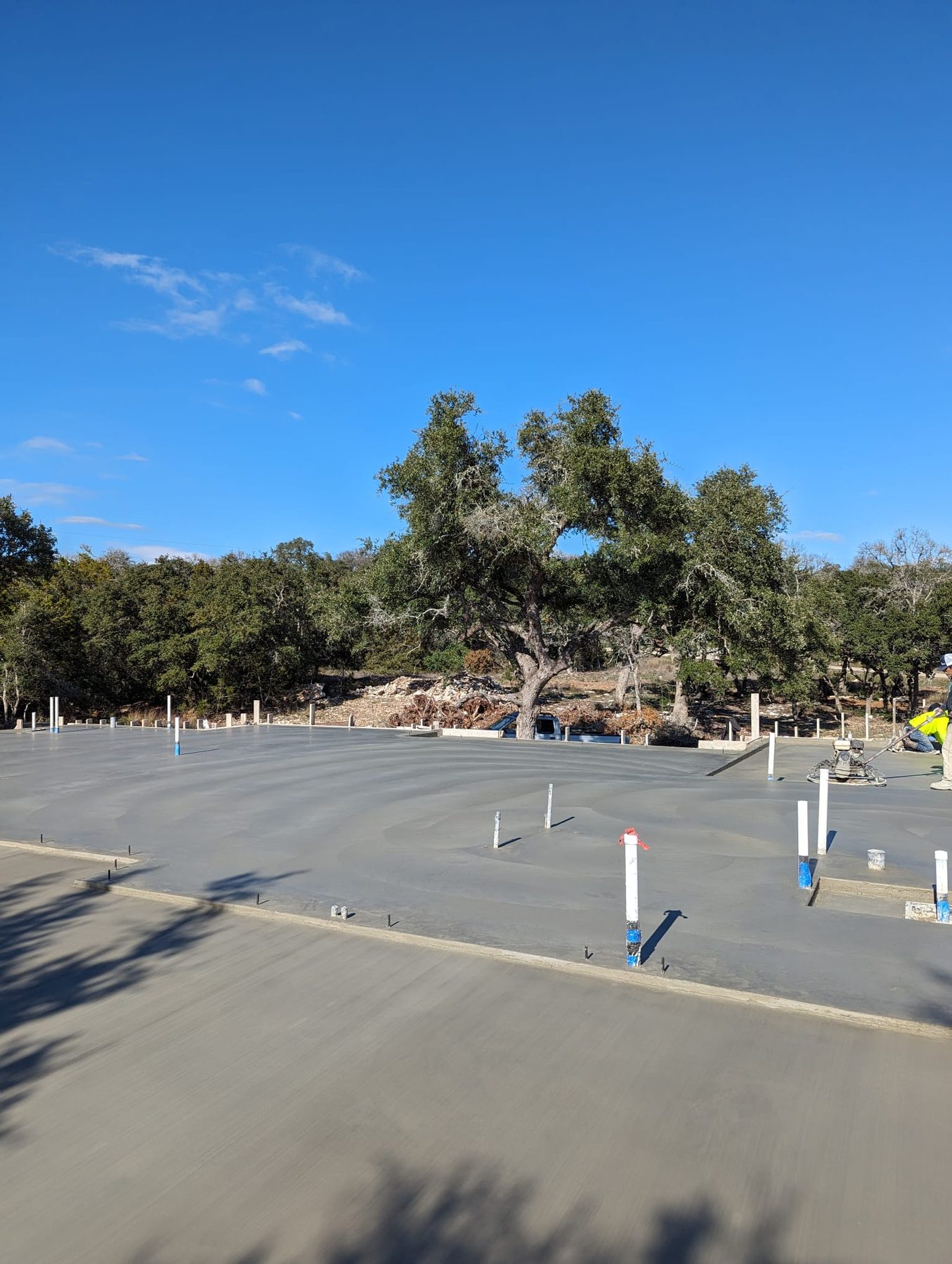 Slab poured around plumbing stub-outs