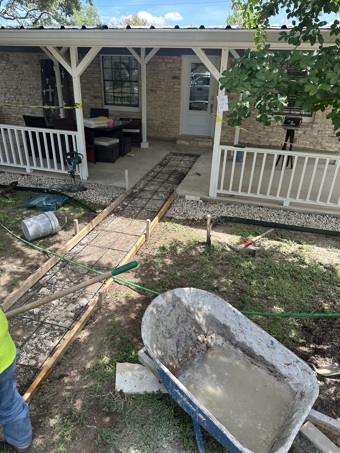 Walkway formed up to the porch